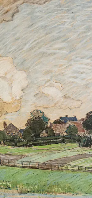 Buy Derk Wiggers - Pastel Gezicht op Rhenen met de Cuneratoren 1898? Bid from 150!