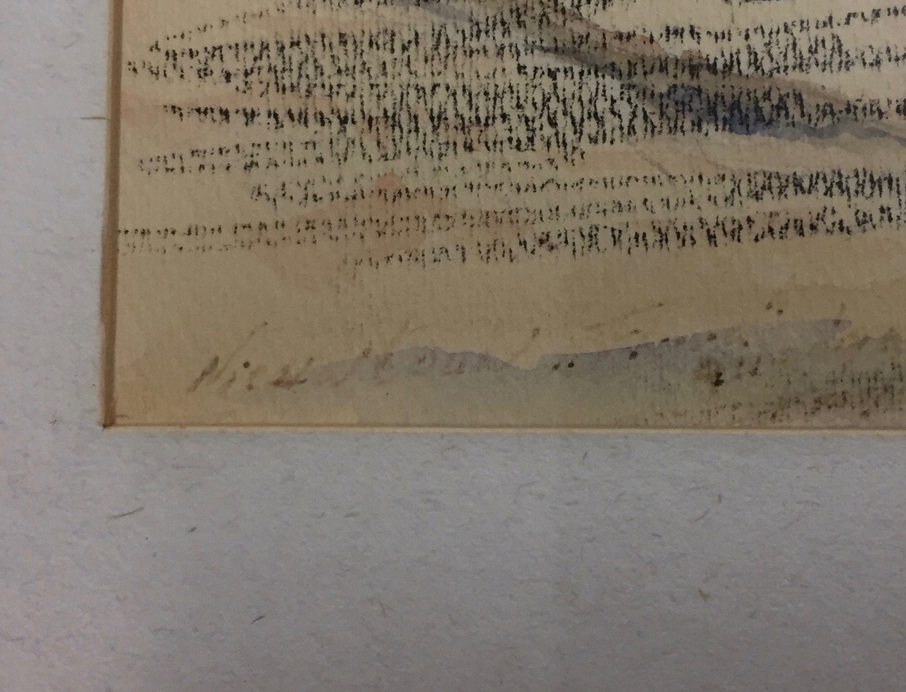 Niet of onleesbaar gesigneerd - Krijt en aquarel, Rode afzetting - Ingelijst kopen? Bied vanaf 1!