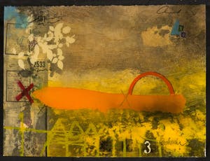 Theo Koster - Zeefdruk en collage op epoxy, Traces 2 (met ophangsysteem) kopen? Bied vanaf 1!