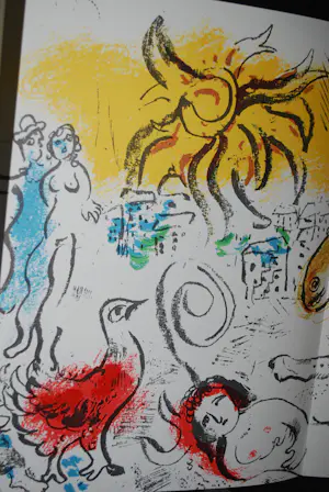 Marc Chagall - dubbelbladige kleurenlitho in prachtige monografie kopen? Bied vanaf 100!