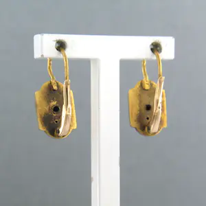 18k geel gouden oorhangers met roos geslepen diamant tot. 0,05ct - F/G - VS/SI kopen? Bied vanaf 165!