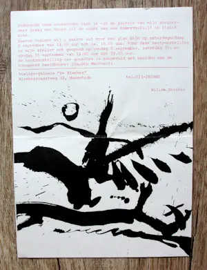 Willem Snitker - 2 litho's + uitnodiging galerie + handgeschreven brief (12 1/2 huwelijk) kopen? Bied vanaf 49!