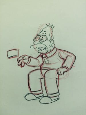 Matt Groening - originele productie tekening, The Simpsons, Abraham Grandpa Simpson kopen? Bied vanaf 60!