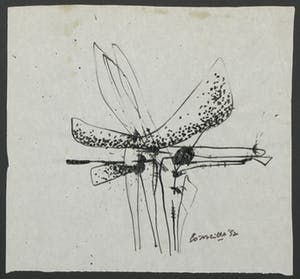 Corneille - Chinese inkt op papier, Figuur (1952) - Ingelijst, met fotocertificaat kopen? Bied vanaf 1!