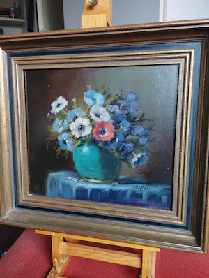 Tilly Moes - Stilleven met anemonen -olieverf op paneel- kopen? Bied vanaf 60!