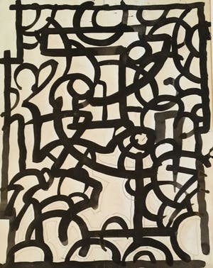 Gerard Huijsser - C4992-23, Abstracte voorstelling kopen? Bied vanaf 75!