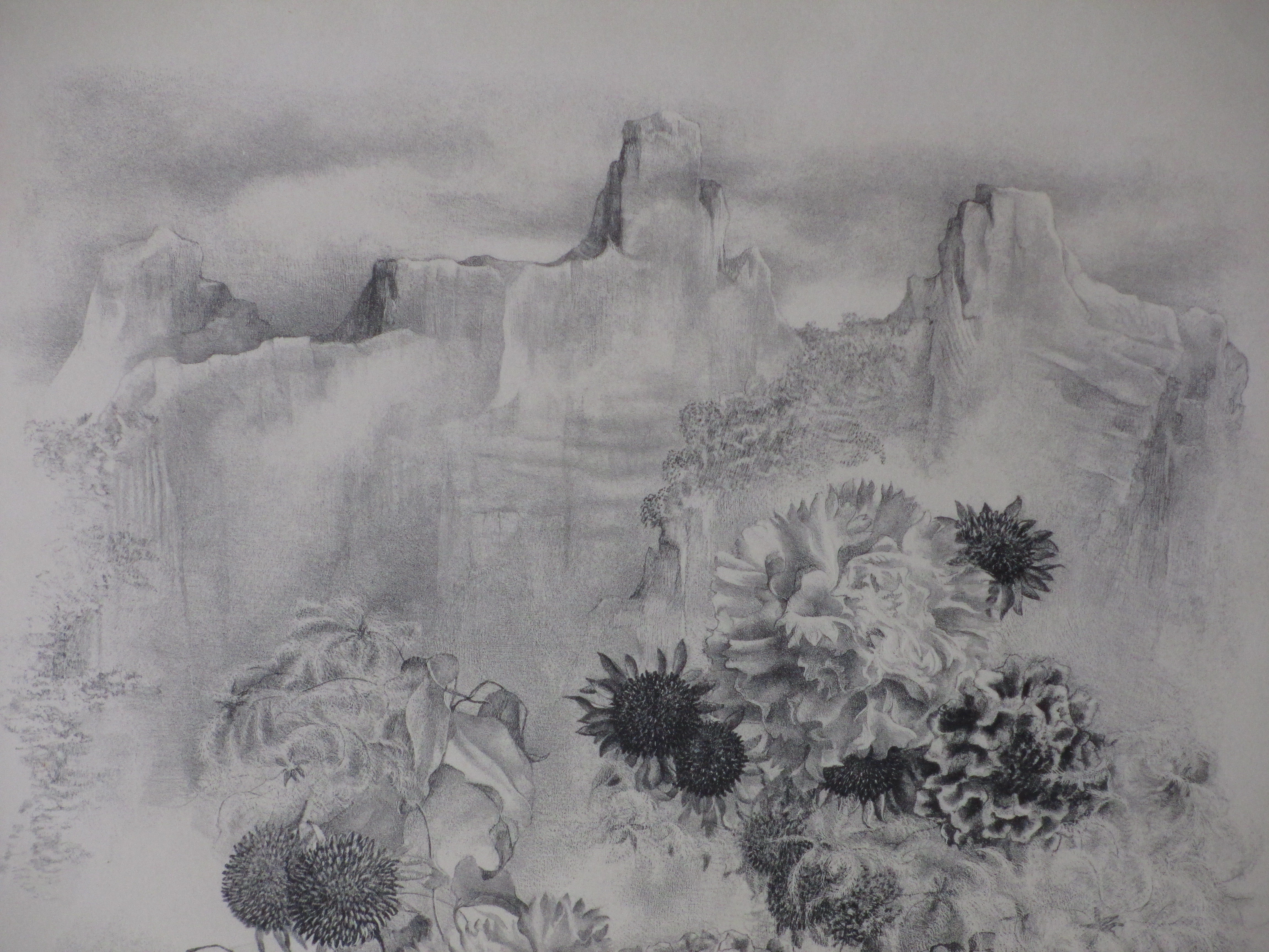 Aart van Dobbenburgh - Distels in landschap - Litho kopen? Bied vanaf 1!