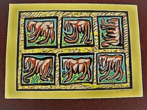 Niet of onleesbaar gesigneerd - Grote gesigneerde abstracte zeefdruk 1985 kopen? Bied vanaf 10!