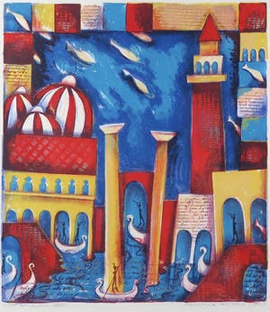 Marianne Aulman - Litho, Atlantis XXV - Ingelijst kopen? Bied vanaf 1!