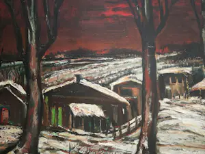Jacques Mels - Landschap. Bos in de sneeuw. kopen? Bied vanaf 69!