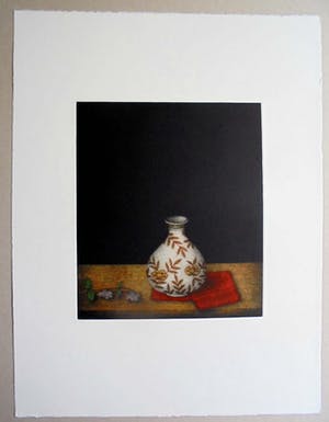 Tomoe Yokoi - Stilleven met Sakebottle - mezzotint-ets - handgesigneerd - genummerd 16/150 kopen? Bied vanaf 225!