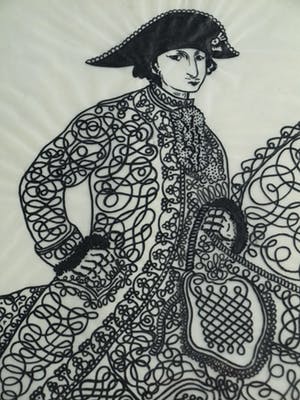 Niet of onleesbaar gesigneerd - Inkttekening , “Ruiter te Paard” – ingelijst kopen? Bied vanaf 10!