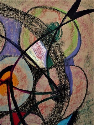 Paul de Lussanet - Expressionistisch Pastel "Fruitschaal met Appels en Vis" gesigneerd 1975 kopen? Bied vanaf 1!