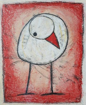 Hans Innemee - Ooievaarskuiken, zeefdruk (mooi ingelijst) kopen? Bied vanaf 195!