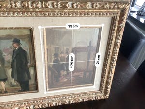 Kees Roovers - Figuren bekijken een schilderij tentoonstelling. kopen? Bied vanaf 150!