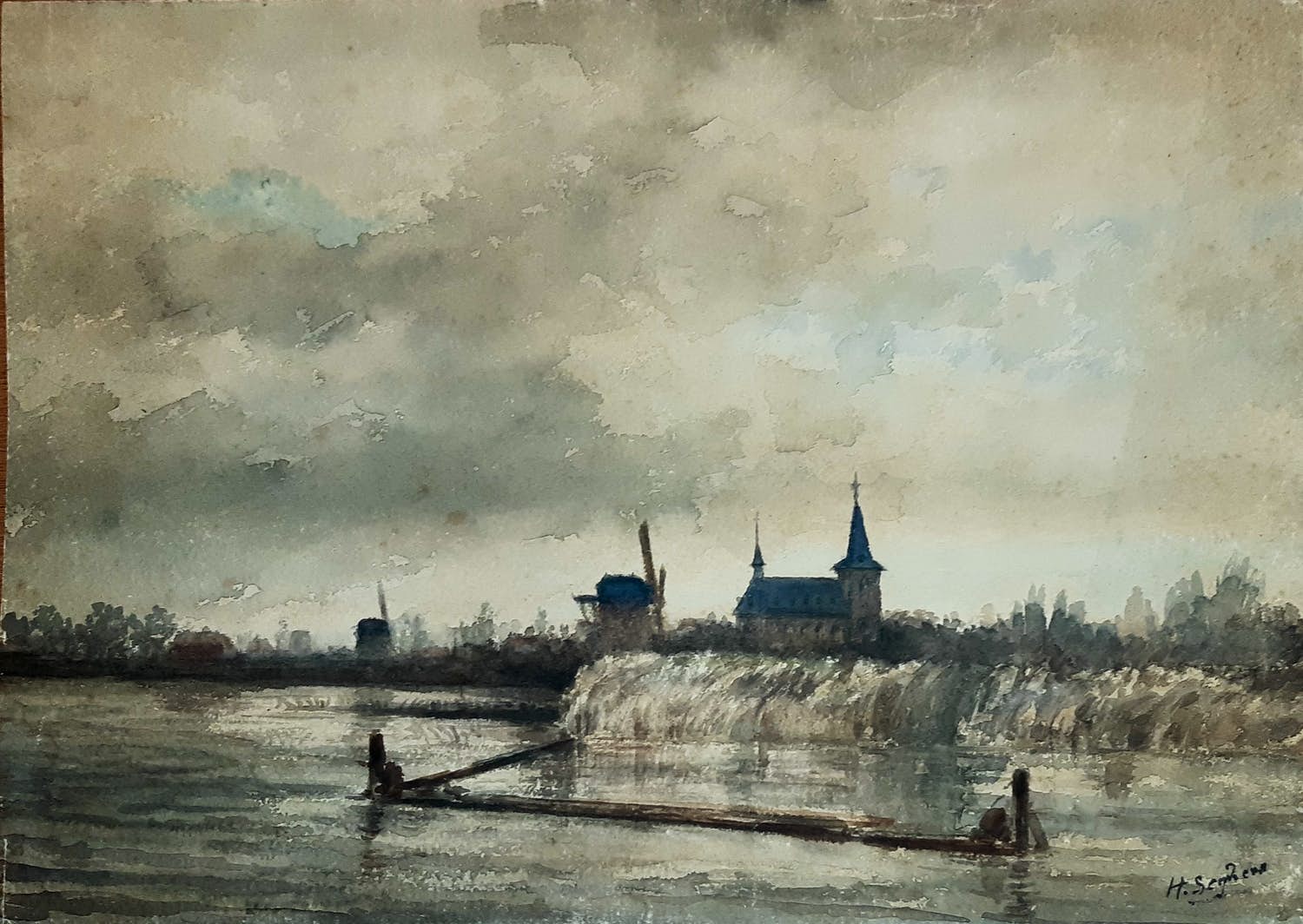 Henri Seghers - Rivier met kerk verkocht voor € 100!