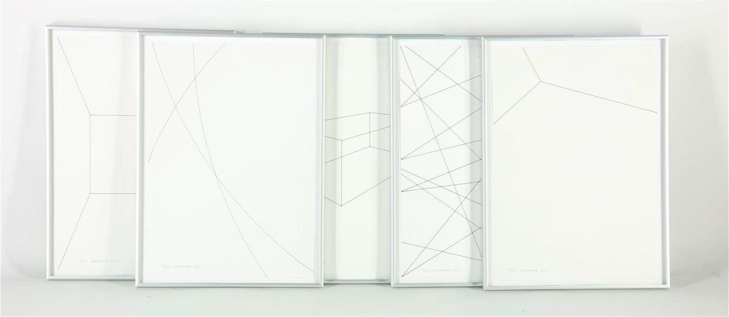Heinz Gappmayr - Serie 5 geometrisch abstracte zeefdrukken kopen? Bied vanaf 350!