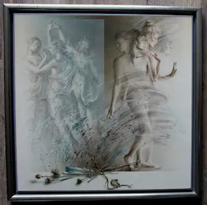 Poen de Wijs - Ingelijste olieverf op board: Drie gratiën kopen? Bied vanaf 1500!