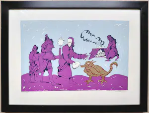 Lucebert - Het offer, zeefdruk (mooi ingelijst) kopen? Bied vanaf 175!