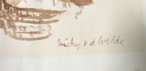 Nicky van der Wilde - Inkttekening, Strand kopen? Bied vanaf 1!
