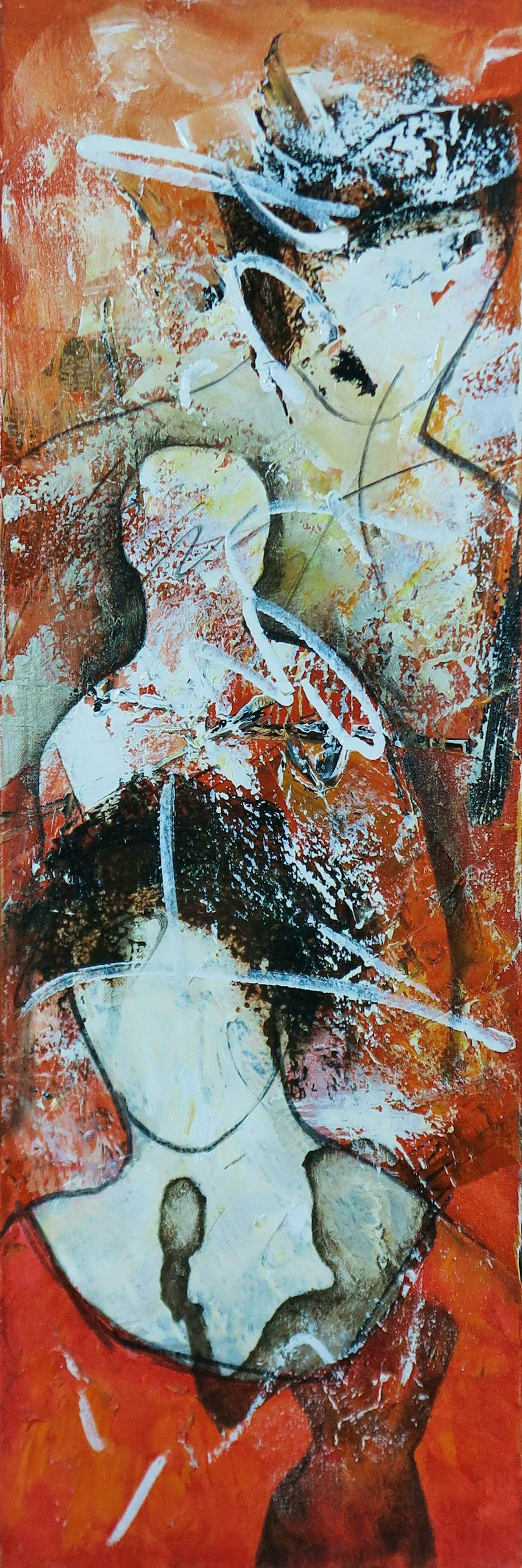 Dario Bosa - Acryl op doek, Drie figuren kopen? Bied vanaf 80!