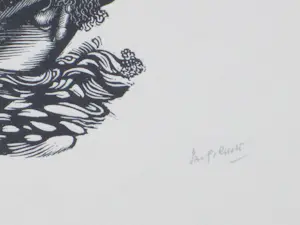 Pam Georg Rueter - Schip met naakt op de boeg - Kopergravure kopen? Bied vanaf 60!