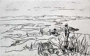 Thijs Buit - ets: IJssel - 1959 verkocht voor € 55!