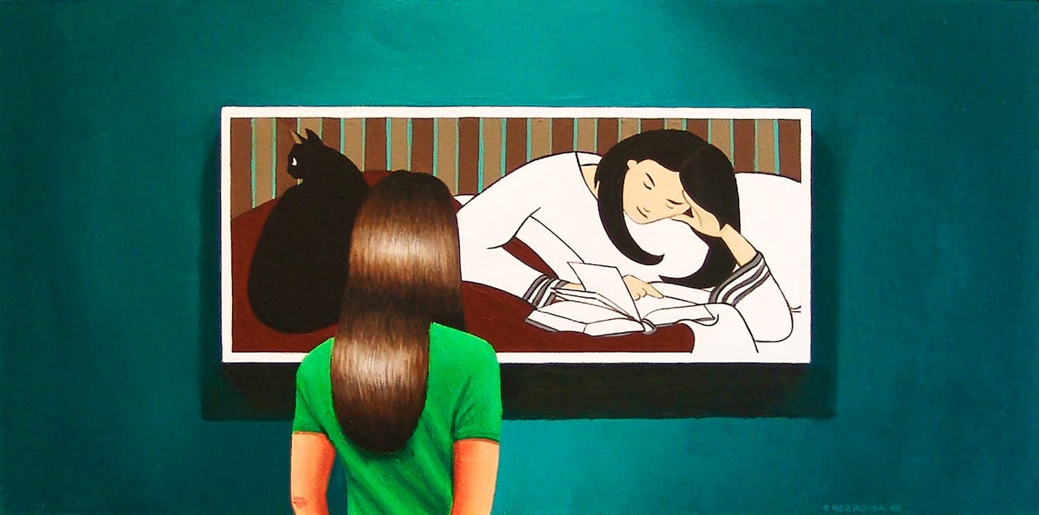 Gerard Boersma - Reader (Vrouw genietend van schilderij van Will Barnet) kopen? Bied vanaf 400!