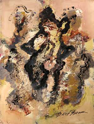 Bert Braam - Acryl op doek, Zonder titel verkocht voor € 1!