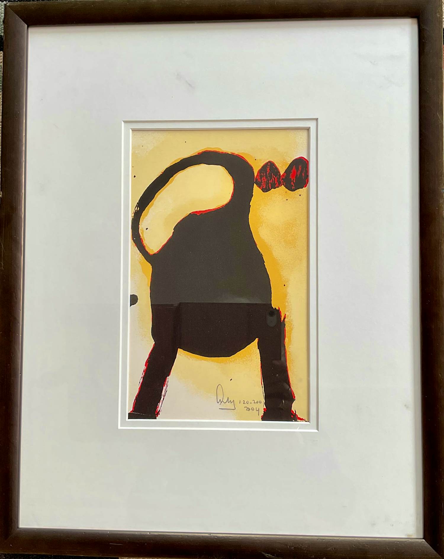 Arty Grimm - Abstract,gelijst met passe partout, gesigneerd kopen? Bied vanaf 60!