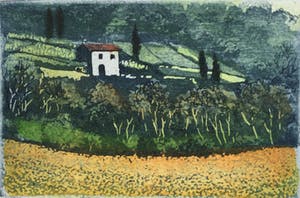 Giorgio Ferrari - Campagne Toscane | Lot van 3 ingekleurde etsen kopen? Bied vanaf 50!