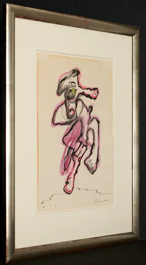 Lucebert - Tango en Rose - prachtig werk in Aquarel en Inkt - mooi ingelijst kopen? Bied vanaf 1890!