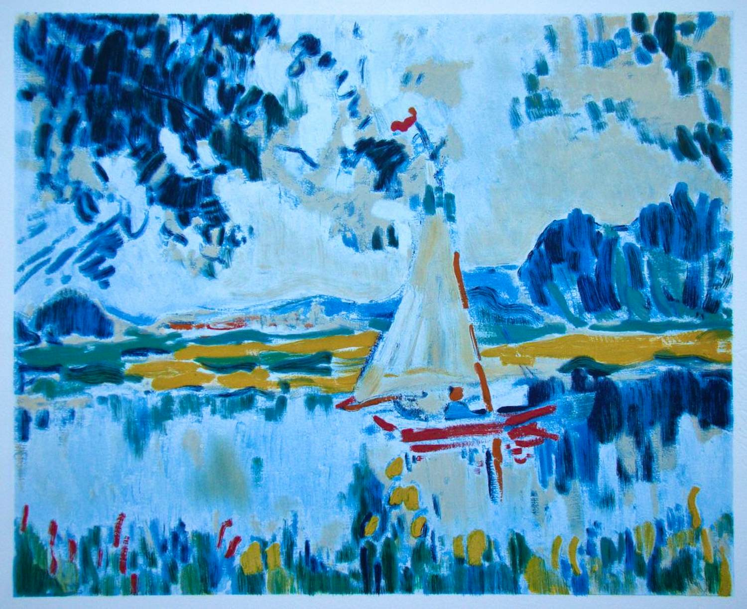 Maurice de Vlaminck - Zeilen op een meer - 1973 - Lithografie kopen? Bied vanaf 80!