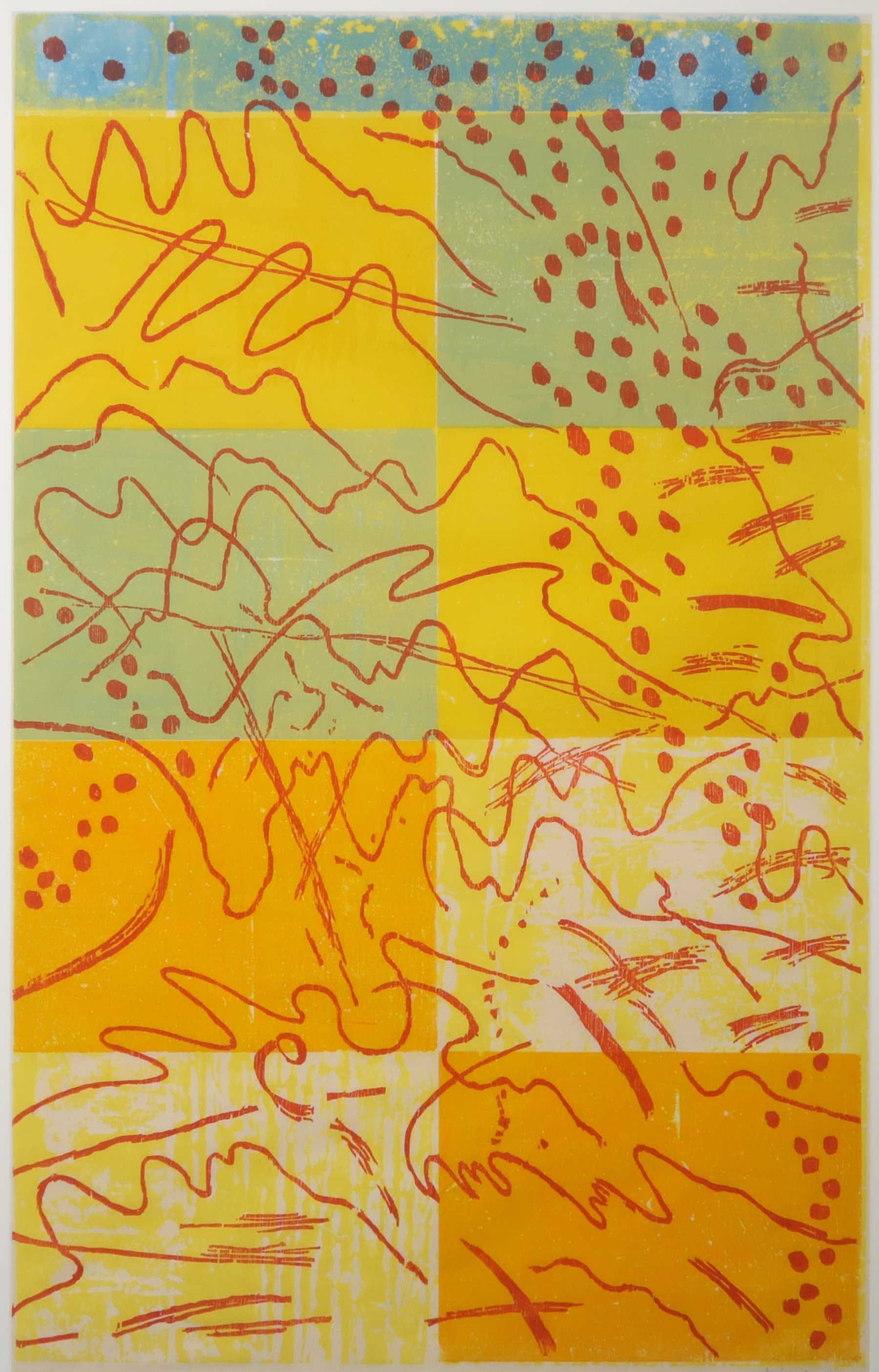 Jef Diederen - Lino op dungeschept papier, Zang van vogels (groot) - Ingelijst kopen? Bied vanaf 70!