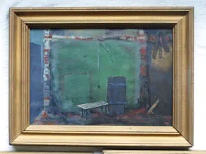 Niet of onleesbaar gesigneerd - 5 Gesigneerde ingelijste schilderijtjes / gouaches , De Ingang / Entree – 1996 kopen? Bied vanaf 1!