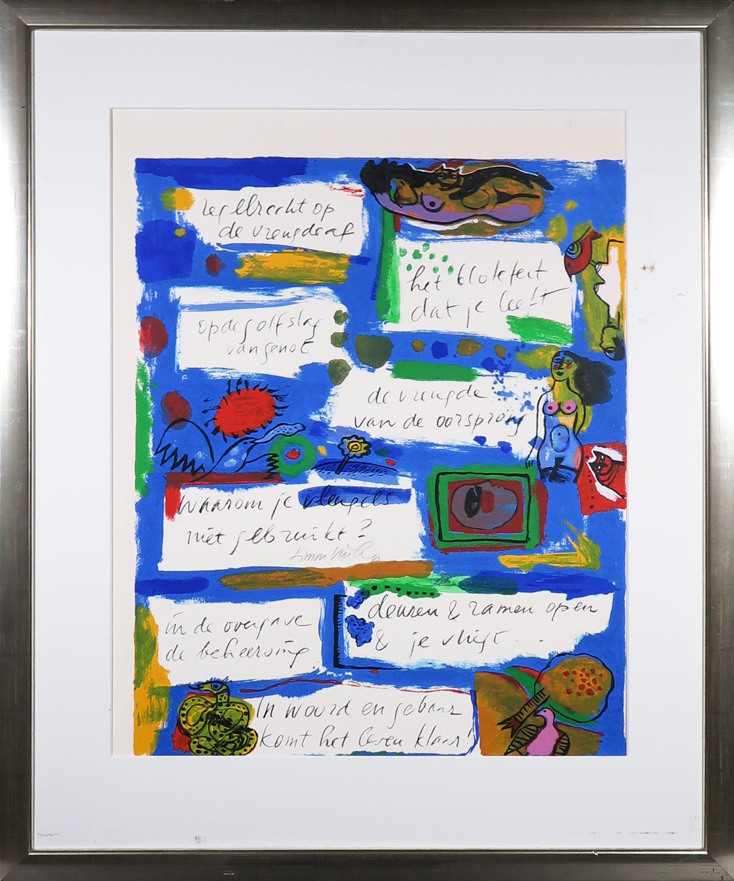 Corneille - Zeefdruk, Gedicht met illustraties - Ingelijst (Groot) kopen? Bied vanaf 1!