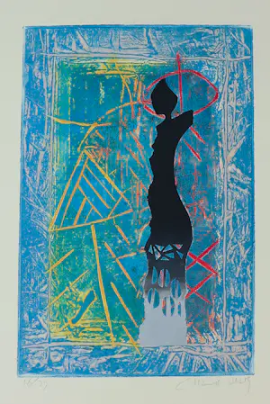 Chabab Tayefeh Mohajer - Gemengde druktechniek, Lot van 11 abstracte composities + boek kaufen? Bieten Sie von 300!