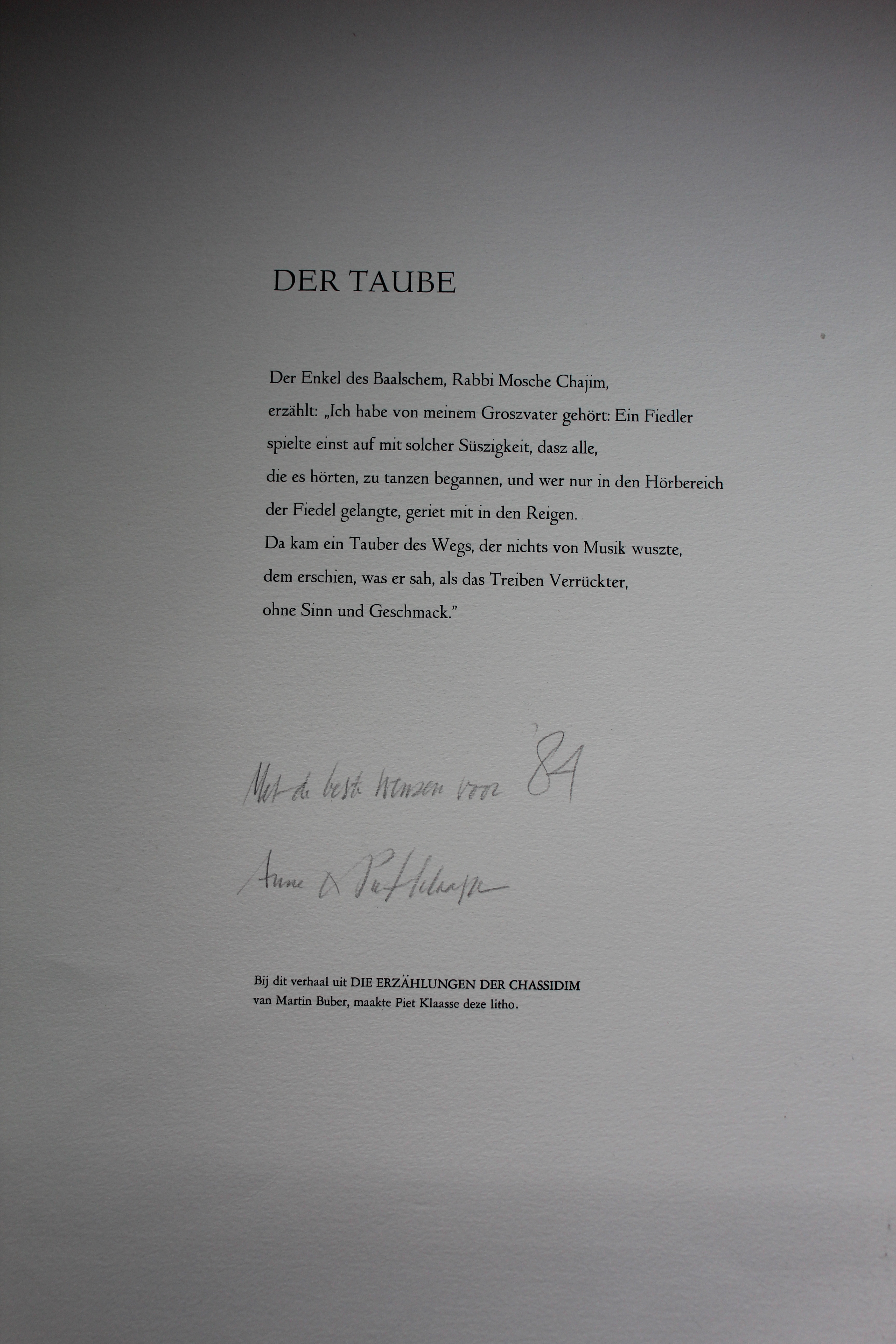 Piet Klaasse - litho: Der Taube - 1983 kopen? Bied vanaf 35!