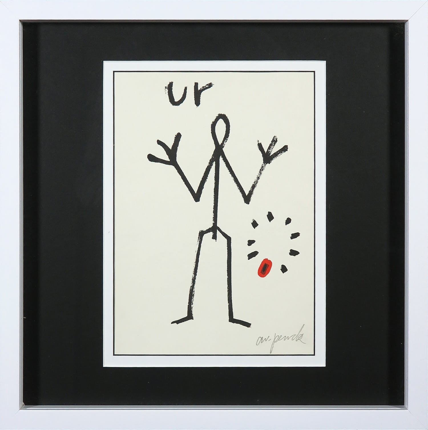 A.R. Penck - Zeldzame, handgesigneerde litho, Prinzip Verkocht