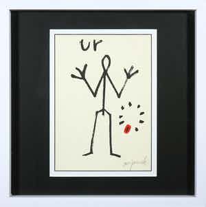 A.R. Penck - Zeldzame, handgesigneerde litho, Prinzip verkocht voor € 1!
