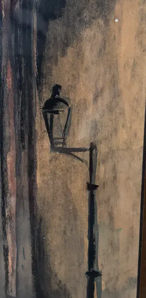 Jan Rijlaarsdam - Steegje met lantaarnpaal, kopen? Bied vanaf 130!