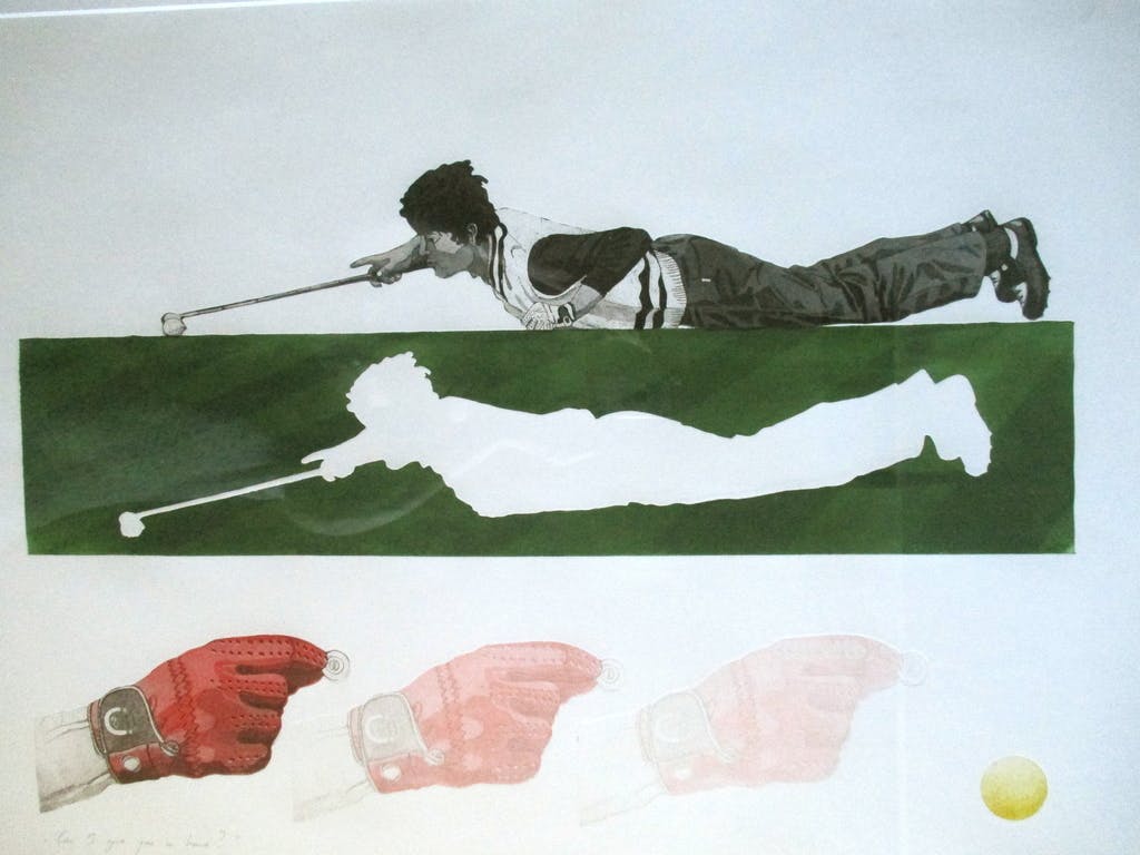 Leentje Linders - grote ingelijste ets 'Can I give you a hand?', Barth lijst kopen? Bied vanaf 60!