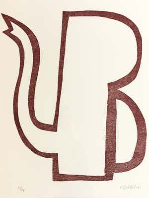 Klaas Gubbels - houtdruk - 'Rode kan' - oplage 15 ex. (LUXE INGELIJST) verkocht voor € 649!