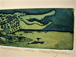 Annemarie van Haeringen - Gouden Penseel winnares -- handgekleurde ETS "de dikke Billenbijter" - gesignrd kopen? Bied vanaf 47!