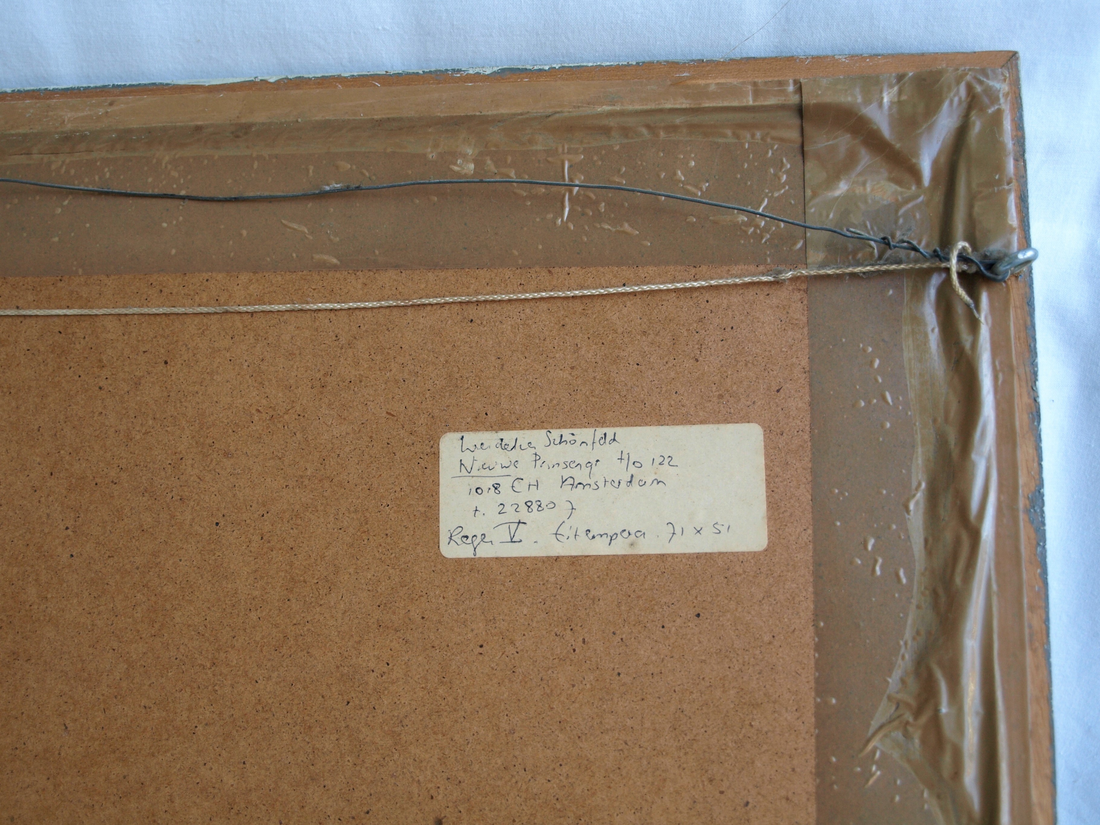 Wendelien Schonfeld - Tempera , Regen V – gesigneerd & ingelijst – ca 1985 kopen? Bied vanaf 50!