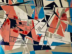 Paul Maas - grote expressionistische jaren 70 kleuren houtsnede "Lente" potloodgesigneerd vendu pour 35€ !