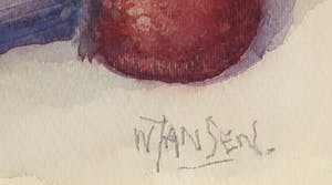 Willem Jansen - Aquarel, Stilleven met aardbeien kopen? Bied vanaf 40!