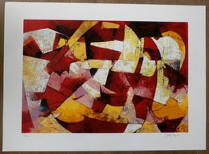 John Noy - Zeefdruk: geometrische compositie kopen? Bied vanaf 50!