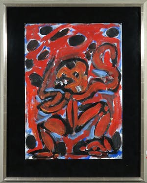 Alphons Freijmuth - Acryl op papier, Wezen - Ingelijst kopen? Bied vanaf 300!