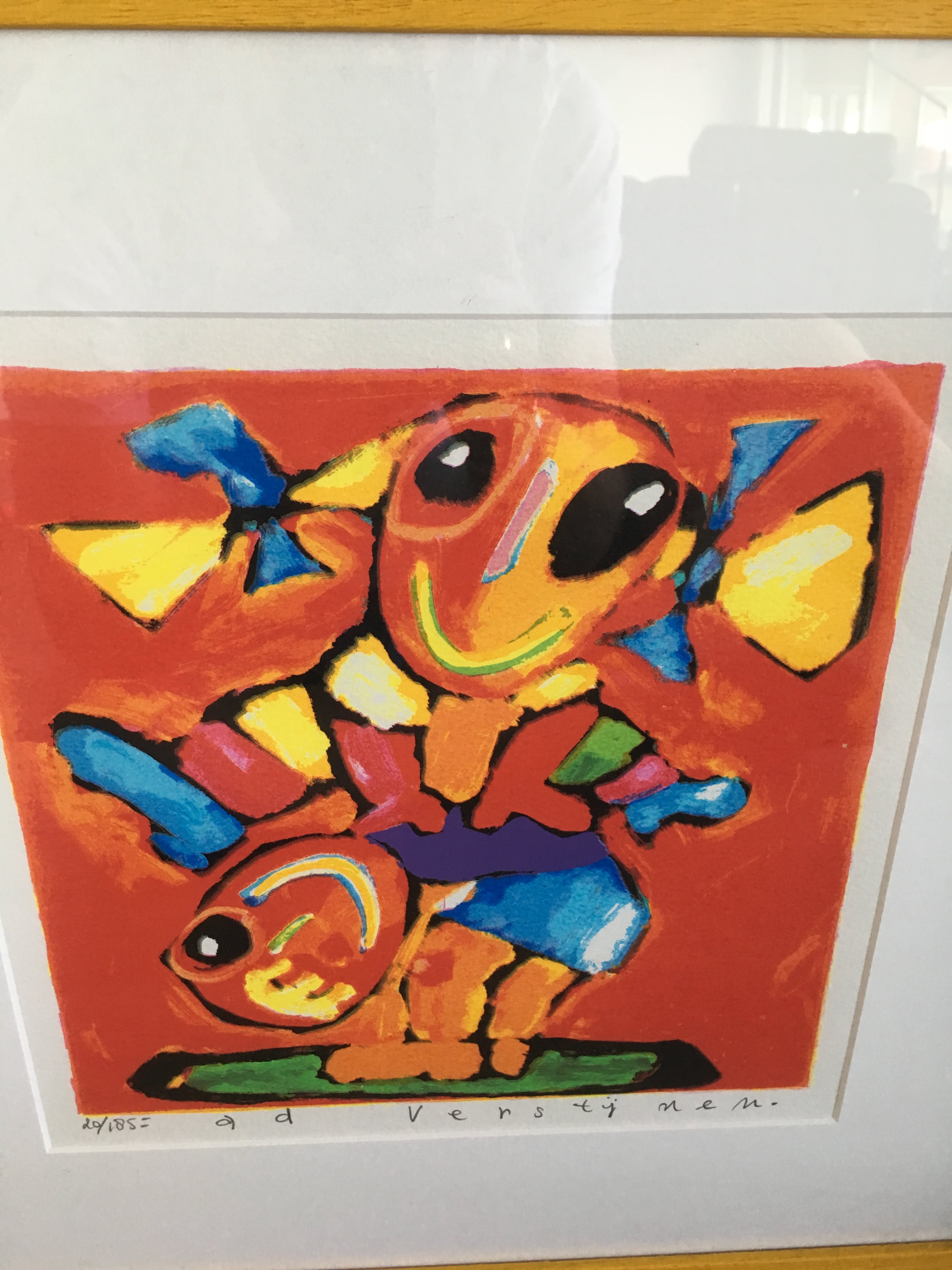 Ad Verstijnen - Zeefdruk, bokspringen, Ingelijst. kopen? Bied vanaf 50!